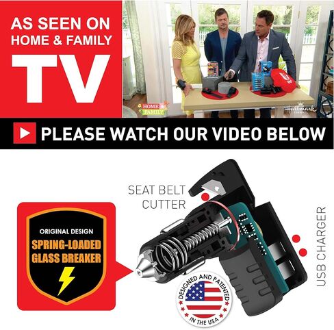 أداة Ztylus Stinger Plus USB Escape EDC للطوارئ: شاحن سيارة إنقاذ منقذ للحياة، ثقب قواطع النوافذ المحملة بنابض، قاطع حزام الأمان، منافذ USB مزدوجة 3.1 أمبير بحد أقصى (1x Black Stinger Plus) in Kuwait