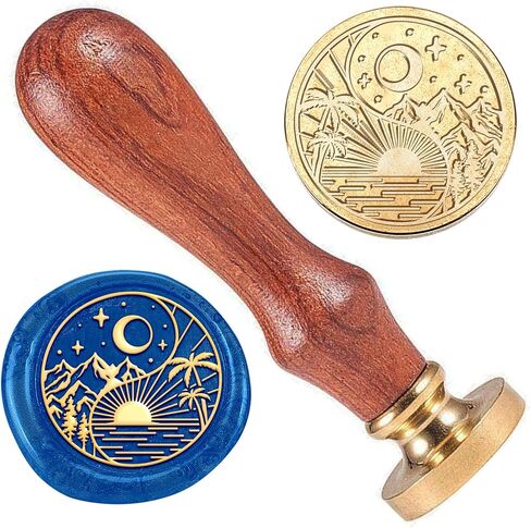Orchid Wax Stamp, Flower Wax Sealing Stamp 1" Removable Sealing Stamp Head with Wooden Handle Wax Seal Stamp Kit for Party Invitations Wine Packages Gift Wrapping Decoration in Saudi Arabia