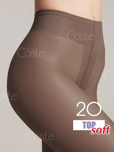 Conte Tights للبشرة الحساسة، جوارب طويلة شفافة حتى الخصر، منخفضة الارتفاع مع حزام قابل للتعديل، الجزء العلوي ناعم 20 Den in Kuwait