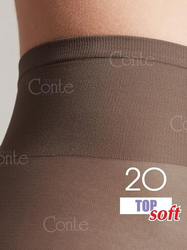 Conte Tights للبشرة الحساسة، جوارب طويلة شفافة حتى الخصر، منخفضة الارتفاع مع حزام قابل للتعديل، الجزء العلوي ناعم 20 Den in Kuwait