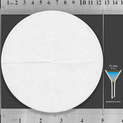 12.5 cm Ready to Use Cone-Folded Filter Paper,Pre-Stacked Pyramids, Qualitative Grade 1 - ZENPORE Medium Flow 125 mm (200 Discs) in Saudi Arabia