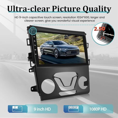 2GB+64GB for Ford Fusion Mondeo 2013-2019 Radio - Android 13 Ford Stereo - Wireless Carplay and Android Auto - 9 inch Touchscreen Headunit - GPS/WiFi/Mirror Link/EQ/SWC + AHD Backup Camera in Kuwait
