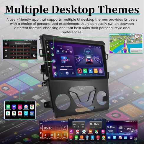 2GB+64GB for Ford Fusion Mondeo 2013-2019 Radio - Android 13 Ford Stereo - Wireless Carplay and Android Auto - 9 inch Touchscreen Headunit - GPS/WiFi/Mirror Link/EQ/SWC + AHD Backup Camera in Kuwait