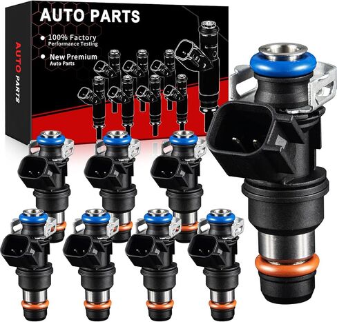 حاقن الوقود يناسب: -Chevy Silverado 1500 2007-2009, 2500 2007-2010,3500HD Suburban Trailblazer لـ: -GMC Envoy Savana Sierra Yukon XL لـ: -Buick Rainier OE#12580681 FJ794 8125806810(8 قطع) in Kuwait