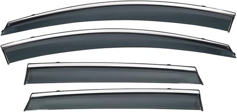 Vesul Compatible with Nissan Murano 2015-2024 S SV SL Platinum Tape/Clip on Window Wind Deflector Rain Guard Vent Visor Shield Cover with 304 Stainless Steel Trim Smoke Black in Kuwait