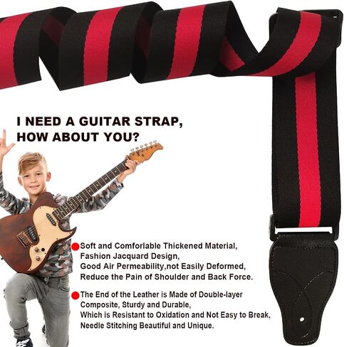 Stylish Guitar Straps-Adjustable Guitar Straps with Sturdy Double layer Composite Leather Ends in Saudi Arabia