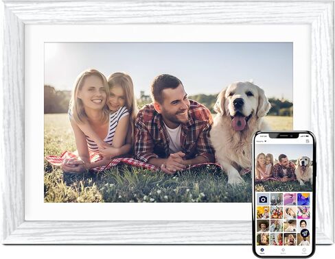 إطار صورة رقمي واي فاي 10.1 بوصة يشارك الصور/مقاطع الفيديو بسهولة، إطار صور ذكي مع شاشة لمس بدقة 1280x800 عالية الدقة، ومساحة تخزين 16 جيجابايت، ودعم USB/SD، وتدوير تلقائي، وقابل للتثبيت على الحائط in Kuwait