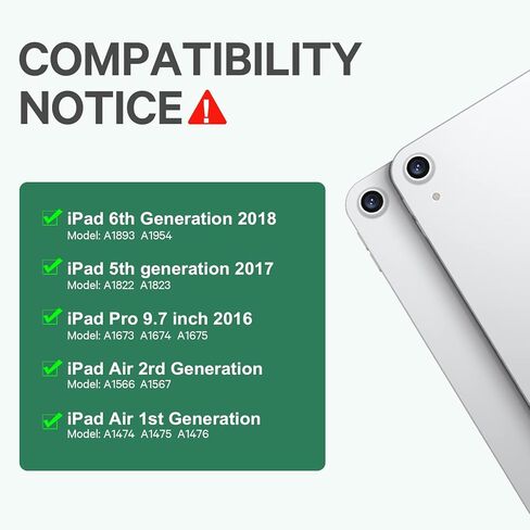 حافظة GreenLaw iPad 9.7 بوصة مع لوحة مفاتيح، iPad 6th 2018/ 5th 2017، دوران 360 درجة، 7 ألوان خلفية، بلوتوث لاسلكي، تنبيه/غفو تلقائي، لجهاز iPad 6th/5th، iPad Pro 9.7/Air 2/Air، ذهبي وردي in Kuwait