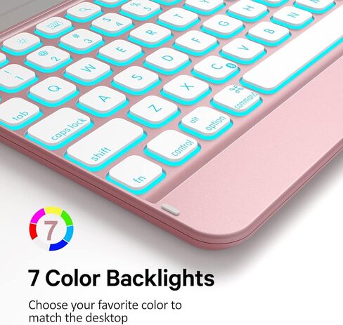 حافظة GreenLaw iPad 9.7 بوصة مع لوحة مفاتيح، iPad 6th 2018/ 5th 2017، دوران 360 درجة، 7 ألوان خلفية، بلوتوث لاسلكي، تنبيه/غفو تلقائي، لجهاز iPad 6th/5th، iPad Pro 9.7/Air 2/Air، ذهبي وردي in Kuwait