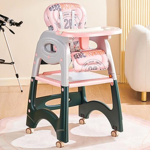 Tray and Kids High Chair for High Chairs for Babies and Toddlers, Dining Table Highchair with 3-Position Adjustable Feeding-Orange123 in Saudi Arabia