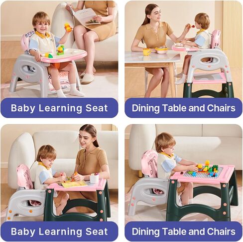 Tray and Kids High Chair for High Chairs for Babies and Toddlers, Dining Table Highchair with 3-Position Adjustable Feeding-Orange123 in Saudi Arabia