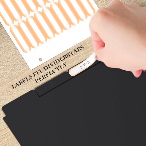 فواصل مجلدة مع علامات تبويب، فواصل لـ 3 مجلدات حلقية، 5 علامات تبويب، أسود كلاسيكي (11 بوصة طول × 8.5 بوصة عرض) in Kuwait