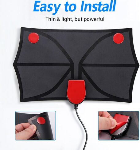 TV Antenna, TV Antenna Indoor with 400+ Miles Range, 2024 Upgraded TV Antenna for Local Channels with Amplifier Signal Booster, Antenna for Smart TV, Support 4K 1080p All TVs, 16ft Coax Cable in Kuwait