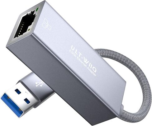 محول إيثرنت USB 2.5 جيجا بايت، ULT-WIIQ USB 3.0 إلى 2.5 جيجابت RJ45 LAN كابل محول الشبكة، 10/100/1000/2500M بطاقة NIC كاملة السرعة لنظام التشغيل Mac OS وiOS وWindows وLinux وDell XPS وThinkpad X وSynology NAS والكمبيوتر الشخصي in Kuwait