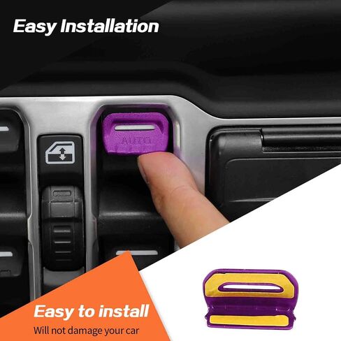 JeCar for Jeep Window Switch Button Cover Trim Interior Accessories for Jeep Wrangler JL JLU Gladiator JT 2018-2023 (Purple Aluminum Alloy) in Saudi Arabia