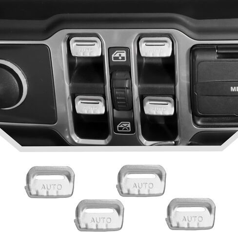 JeCar for Jeep Window Switch Button Cover Trim Interior Accessories for Jeep Wrangler JL JLU Gladiator JT 2018-2023 (Purple Aluminum Alloy) in Saudi Arabia