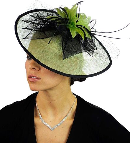 C.C Cocktail Fashion Sinamay Church Fascinator Teardrop Shaped Headband, Lime in Saudi Arabia