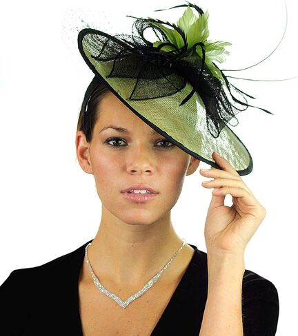 C.C Cocktail Fashion Sinamay Church Fascinator Teardrop Shaped Headband, Lime in Saudi Arabia