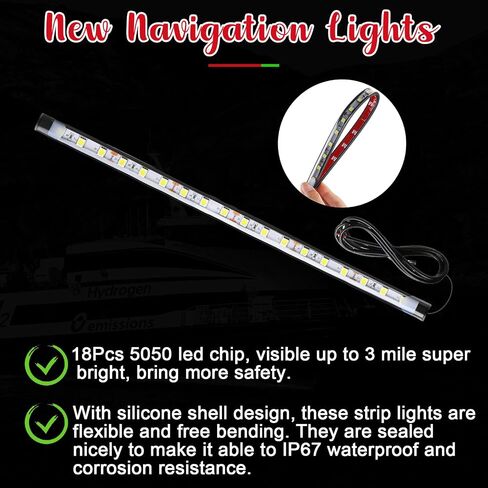 4 قطع أضواء الملاحة للقوارب البحرية أضواء LED لا الحفر تثبيت أضواء البحرية الأحمر الأخضر والأبيض أضواء الصيد قطاع ليلة للماء قارب الإضاءة لقارب عائم زورق يخت in Saudi Arabia