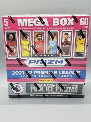 2021-2022 Panini Prizm Premier League Soccer Trading Cards Mega Box - 22 حصريًا Pink Ice Prizms in Saudi Arabia