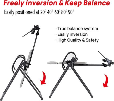 Massage Inversion Tables for Back Pain Relief - Back Stretcher Machine with Adjustable Headrest, Foldable Design, Back Inverter/Strength Training, 300 Lbs Capacity in Kuwait