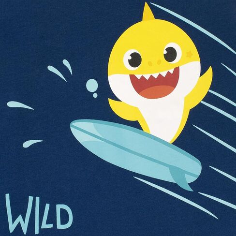 تي شيرت للأولاد من Pinkfong Baby Shark باللون الأزرق 5 in Kuwait