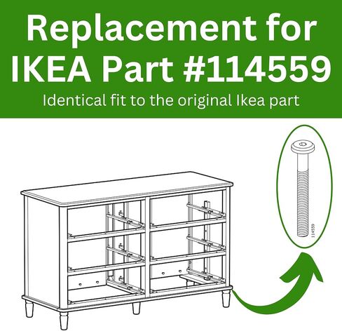استبدال قطع غيار الأجهزة لغطاء الرأس المتري لبرغي الأثاث IKEA برغي PF6S - الجزء رقم 130718 | مسمار موصل مشترك M6.0-1.0×30 خيط كامل مع تجويف سداسي 4 مم | حزمة من 16 in Kuwait