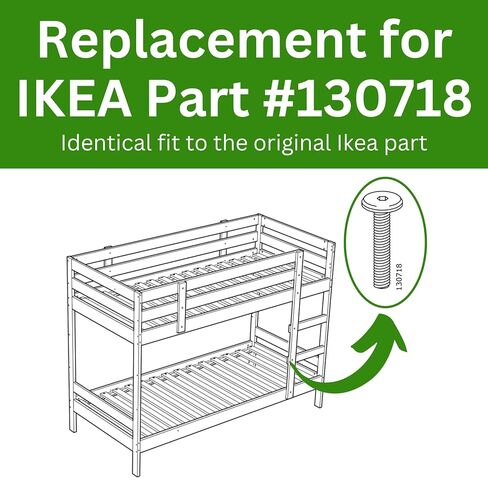 استبدال قطع غيار الأجهزة لغطاء الرأس المتري لبرغي الأثاث IKEA برغي PF6S - الجزء رقم 130718 | مسمار موصل مشترك M6.0-1.0×30 خيط كامل مع تجويف سداسي 4 مم | حزمة من 16 in Kuwait