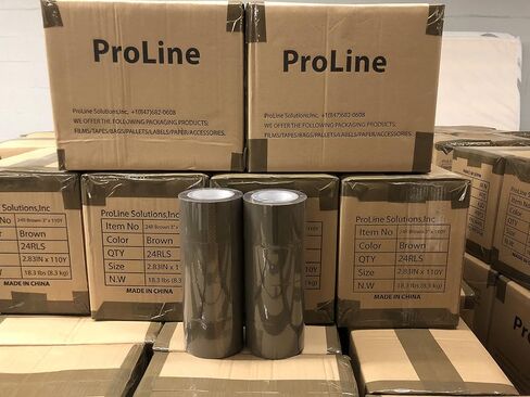 ProLine Heavy Duty Shipping Packing Box Tape Adhesive, Premium Brown Carton Box Sealing Tape, 2.0 Mil 3 Inches x 110 Yards (6 Rolls) in Saudi Arabia