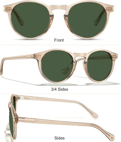 CARFIA Round Acetate Mens Sunglasses Polarized UV Protection Classic Retro Sun Glasses CA5289L in Saudi Arabia