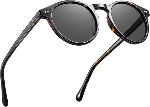 CARFIA Round Acetate Mens Sunglasses Polarized UV Protection Classic Retro Sun Glasses CA5289L in Saudi Arabia
