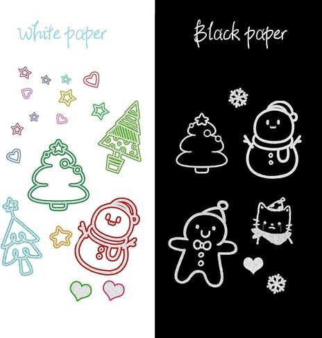 Outline Metallic Markers Pens Double Line Paint 12 Color Markers Pens Art Markers for Kids and Adult, Greeting Cards, DIY Photo Album, Scrapbook Crafts, Metal, Ceramic, Glass etc in Saudi Arabia