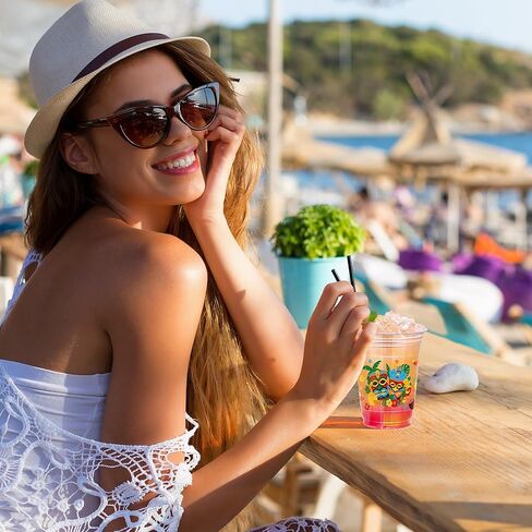 120 قطعة من أكواب حفلات تيكي 16 أونصة من أكواب الشرب هاواي لواو تيكي تحت عنوان لوا أكواب بلاستيكية للاستعمال مرة واحدة، أكواب نبيذ الكركديه الاستوائية، أكواب فلامنغو لهاواي لواو الاستوائية لحفلات الشاطئ والأناناس in Kuwait