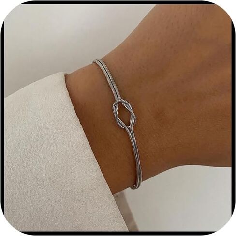 Matching Bracelets For Couples 14k Gold Plated Knot Trendy Friendship Dainty Relationship Mother Daughter Knot Bracelet For Women Men Jewelry in Saudi Arabia
