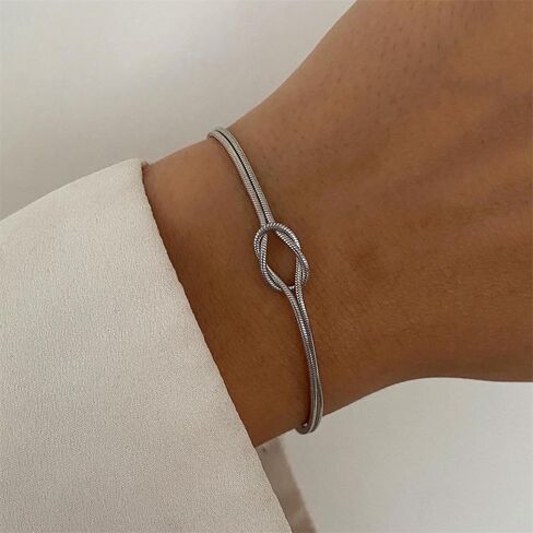 Matching Bracelets For Couples 14k Gold Plated Knot Trendy Friendship Dainty Relationship Mother Daughter Knot Bracelet For Women Men Jewelry in Saudi Arabia