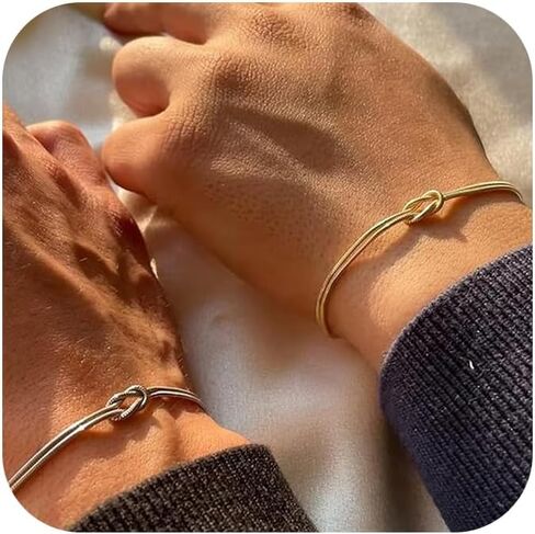 Matching Bracelets For Couples 14k Gold Plated Knot Trendy Friendship Dainty Relationship Mother Daughter Knot Bracelet For Women Men Jewelry in Saudi Arabia