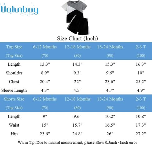 Volunboy بيبي بوي ملابس الصيف طفل تي شيرت مجموعة تي شيرتات قصيرة للأطفال الرضع قصيرة الأكمام المرقعة القمم 6 أشهر إلى 3 سنوات in Kuwait