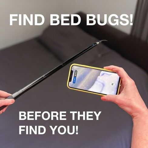 MY BED BUG FINDER™ Handheld Wireless Boroscope Endoscope Patented Bed Bug Inspection Camera - Waterproof 360 Degree Flexible, Extendable, Rechargeable, Nearly 6ft Reach - Captures Photos and Videos in Saudi Arabia