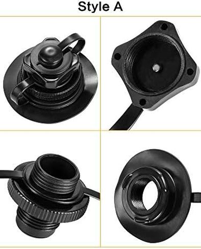 Zhanmai 8 Pieces Boston Valve Replacement Inflatable Boat Air Valve Screw Boston Valve for Rubber Dinghy Raft Kayak Pool Boat Airbeds, Black in Saudi Arabia