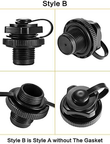 Zhanmai 8 Pieces Boston Valve Replacement Inflatable Boat Air Valve Screw Boston Valve for Rubber Dinghy Raft Kayak Pool Boat Airbeds, Black in Saudi Arabia