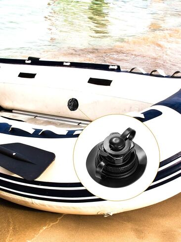 Zhanmai 8 Pieces Boston Valve Replacement Inflatable Boat Air Valve Screw Boston Valve for Rubber Dinghy Raft Kayak Pool Boat Airbeds, Black in Saudi Arabia
