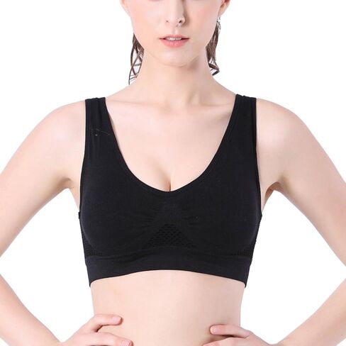 Comfortable Sports Bra 3 Pack Women's Cooling Breathable Seamless Wireless Supportive Pull on Bra Plus Size in Saudi Arabia