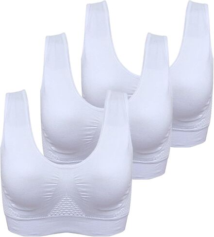 Comfortable Sports Bra 3 Pack Women's Cooling Breathable Seamless Wireless Supportive Pull on Bra Plus Size in Saudi Arabia