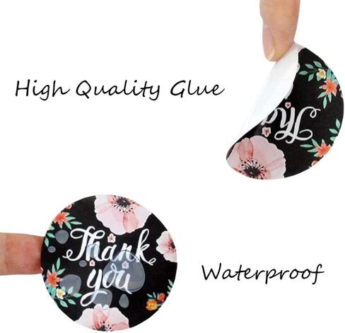 بكرة ملصقات شكرًا لك مقاس 2 بوصة، 8 تصميمات ملصقات تغليف كبيرة دائرية مقاس 50 مم، 500 قطعة من ملصقات شكرًا لحقائب البضائع التجارية، وصناديق التعبئة والتغليف، والهدايا، والأظرف والإيصالات in Kuwait