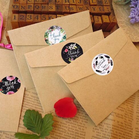 بكرة ملصقات شكرًا لك مقاس 2 بوصة، 8 تصميمات ملصقات تغليف كبيرة دائرية مقاس 50 مم، 500 قطعة من ملصقات شكرًا لحقائب البضائع التجارية، وصناديق التعبئة والتغليف، والهدايا، والأظرف والإيصالات in Kuwait