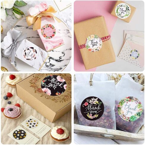 بكرة ملصقات شكرًا لك مقاس 2 بوصة، 8 تصميمات ملصقات تغليف كبيرة دائرية مقاس 50 مم، 500 قطعة من ملصقات شكرًا لحقائب البضائع التجارية، وصناديق التعبئة والتغليف، والهدايا، والأظرف والإيصالات in Kuwait