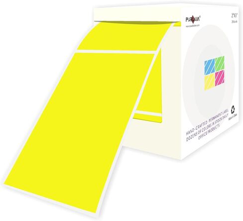 PARLAIM Matte Rectangle Label Stickers 2" x 3" Adhesive Color Code Stickers, 250PCS Tags for Business, Expressage, Fluorescent Green in Saudi Arabia