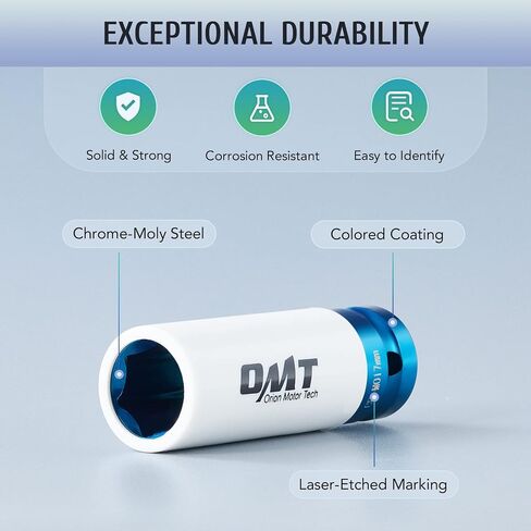 مجموعة أدوات مقبس الصدمات المترية من Orion Motor Tech، 5 قطع 15 17 19 21 22 مم مقابس لمحرك 1/2 بوصة، مجموعة مقابس صدمات للعجلة الواقية غير قابلة للتشوه in Saudi Arabia