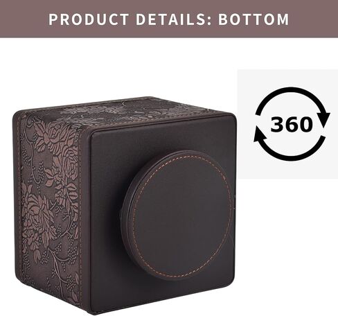 Square Leather 360°Rotatable Pencil Holders,Remote Control Holder,Spinning Bedside TV Remote Caddy,Desktop Organizer for Pen,Media Controller,Phone,Glasses,Office Supplies Storage Box(Blue) in Saudi Arabia