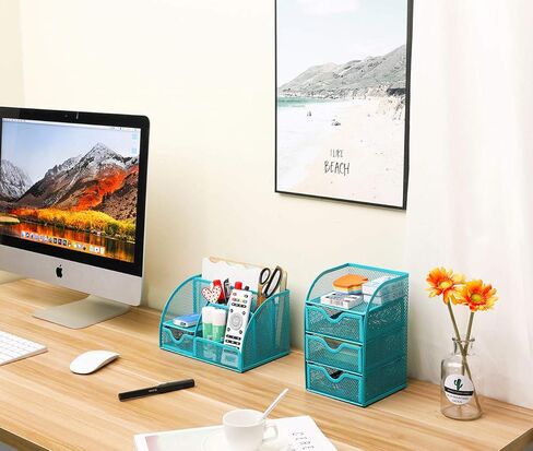 مجموعة أدوات تنظيم المكتب الشبكية من PAG، حامل أقلام للتخزين للمكتب، أزرق in Kuwait